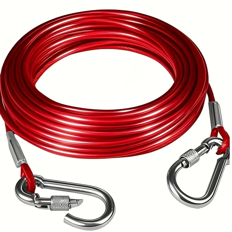 [Rust-Resistant Wire Rope Cable] Durable Rust-Resistant Wire Rope Cable with Lobster Claw Clasps, Ideal for Deck Railing Systems
