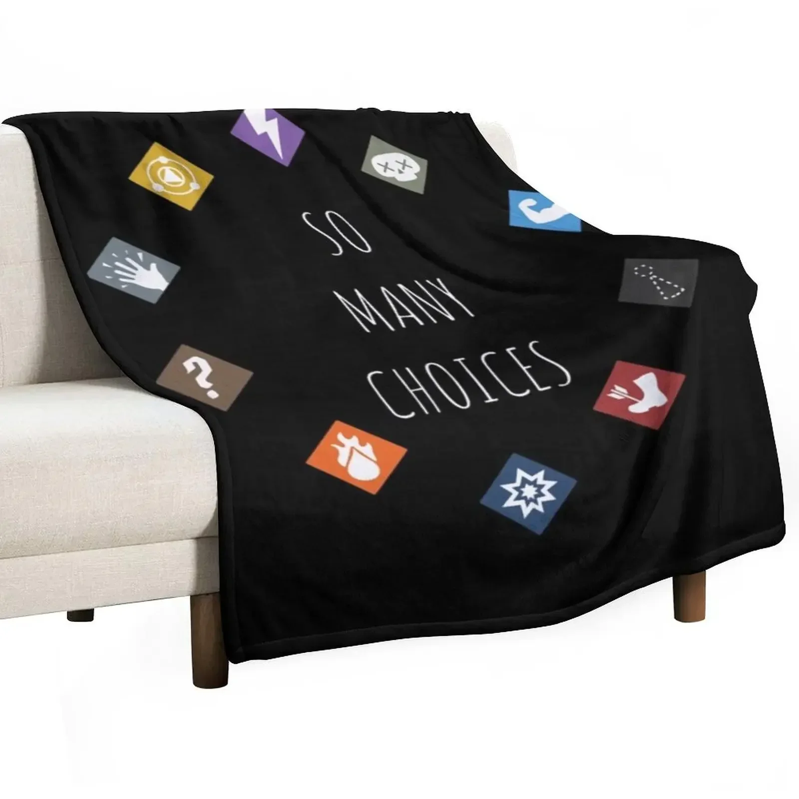 Gloomhaven So Many Choices - Board Game Inspired Graphic - Tabletop Gaming Throw Blanket Single valentine gift ideas Blankets