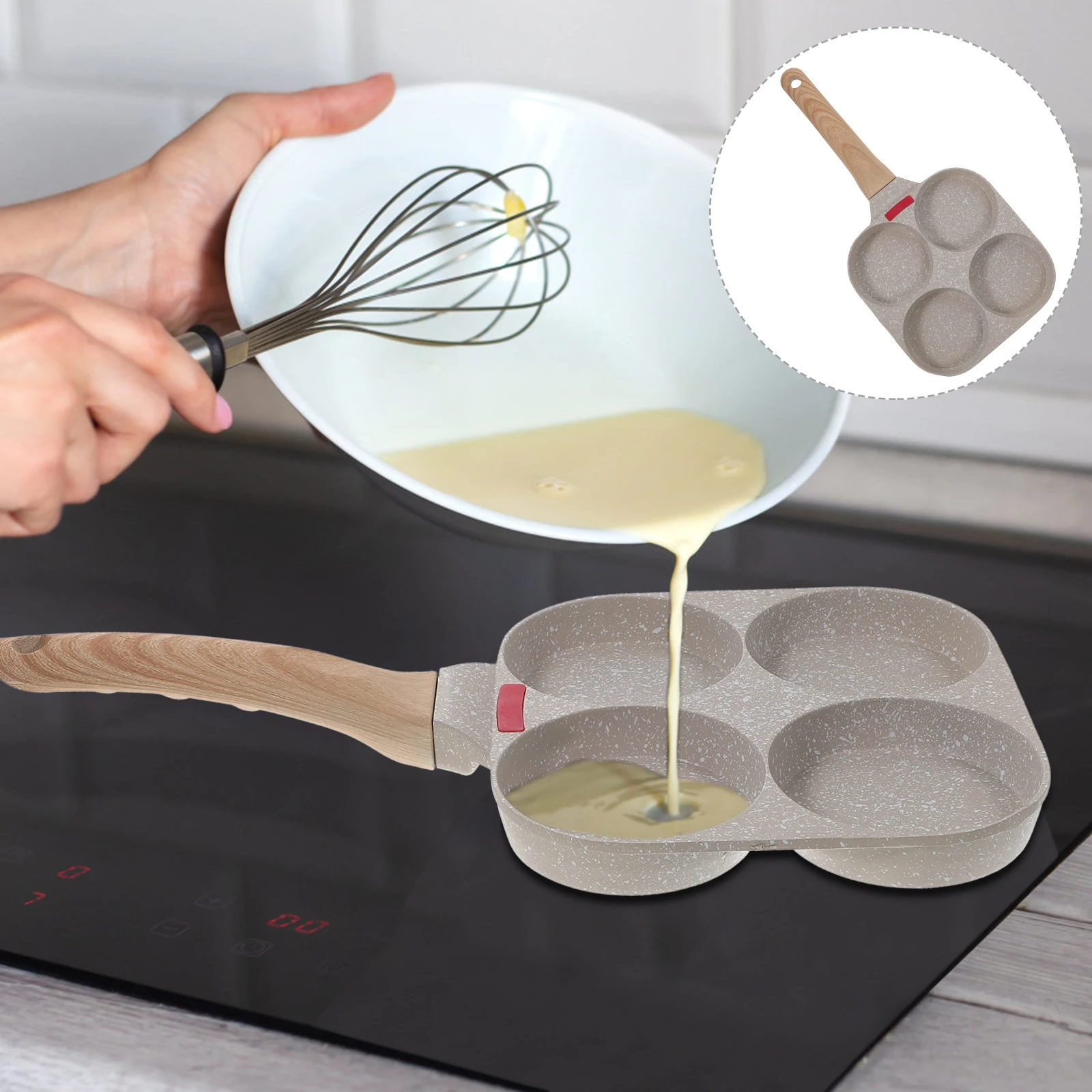 Omelette Pan Breakfast Frying Egg Cooking Scrambled Four-cup Non-stick Mold Fried Cooker