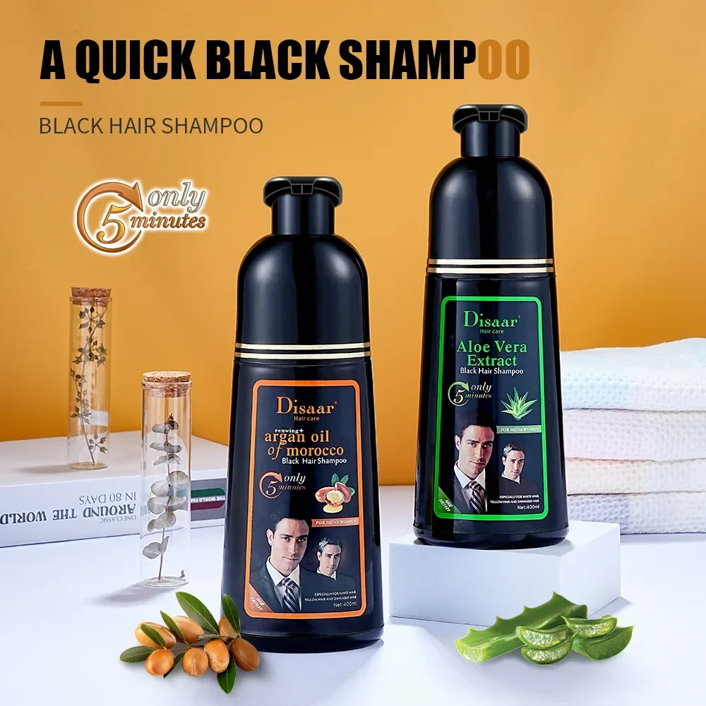 Hot DISAAR 400ML Cover Grey Hair Morocco Argan Oil Care Fast  Black Hair Shampoo Dye Repair Damaged Improve Split Hair Rough