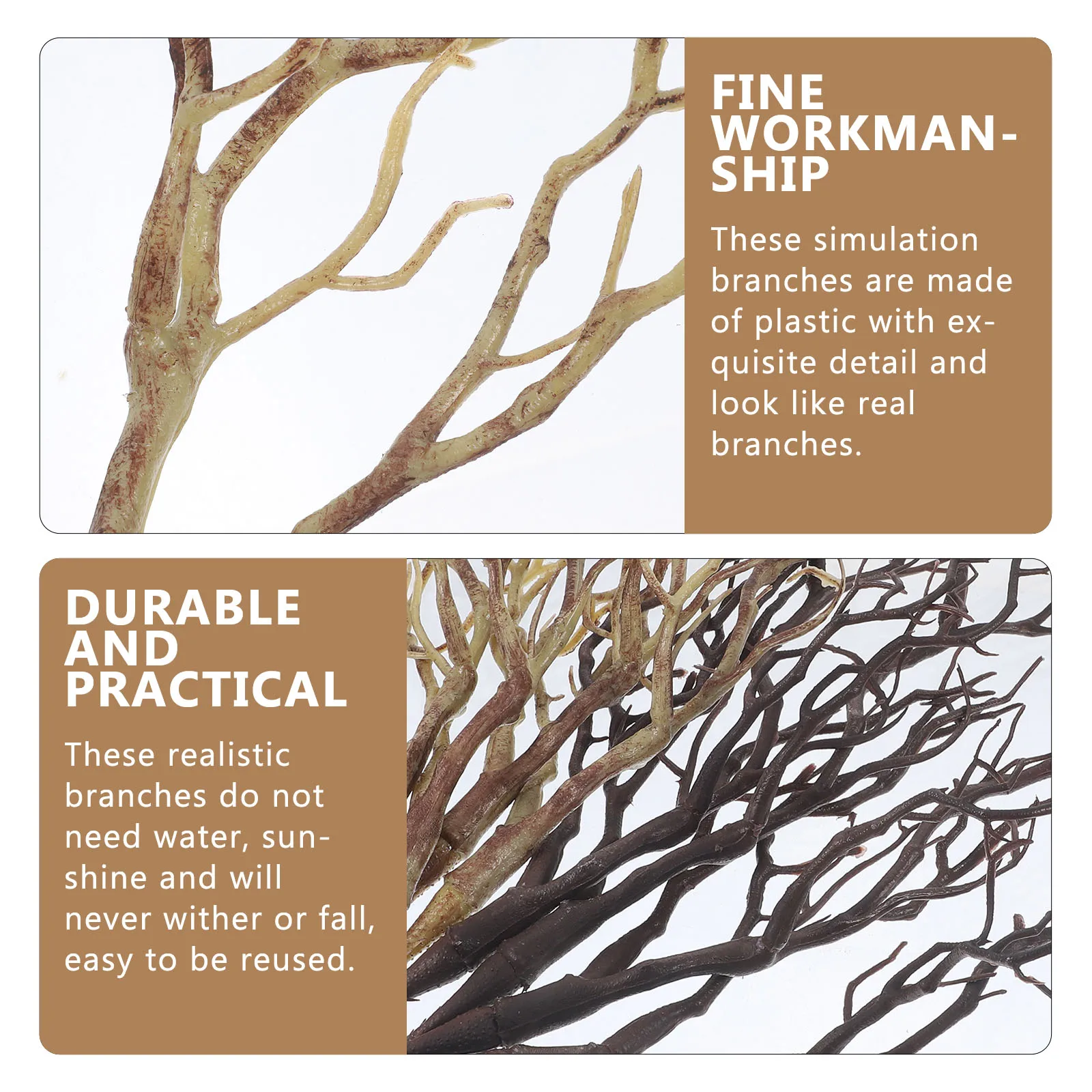 

8Pcs Artificial Antler Branches Plastic Tree Branches Simulation Fake Dry Branch Vase Filling Decorative Props for Party Wedding