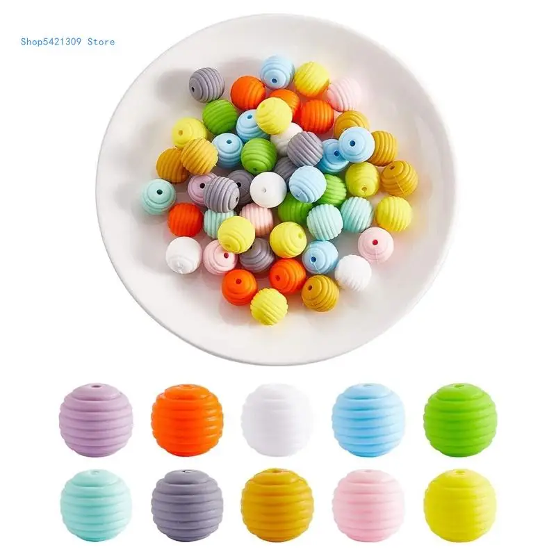 

85WA 100Pcs 15mm Silicone Beads Bulk for Keychain Making 10 Color Assorted Bead