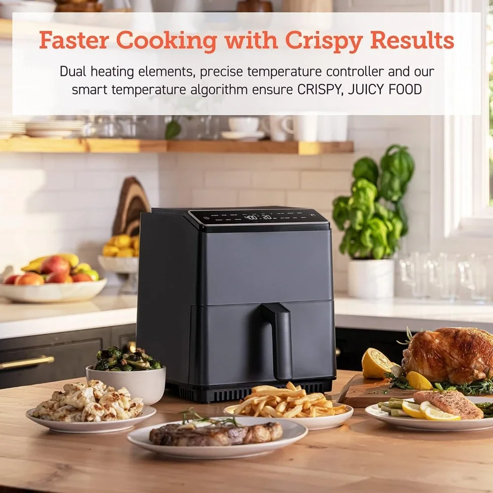 Air Fryer Dual Blaze, Precise Temps Prevent Overcooking, Heating Adjusts for a True Air Fry, Bake, Roast, and Broil,