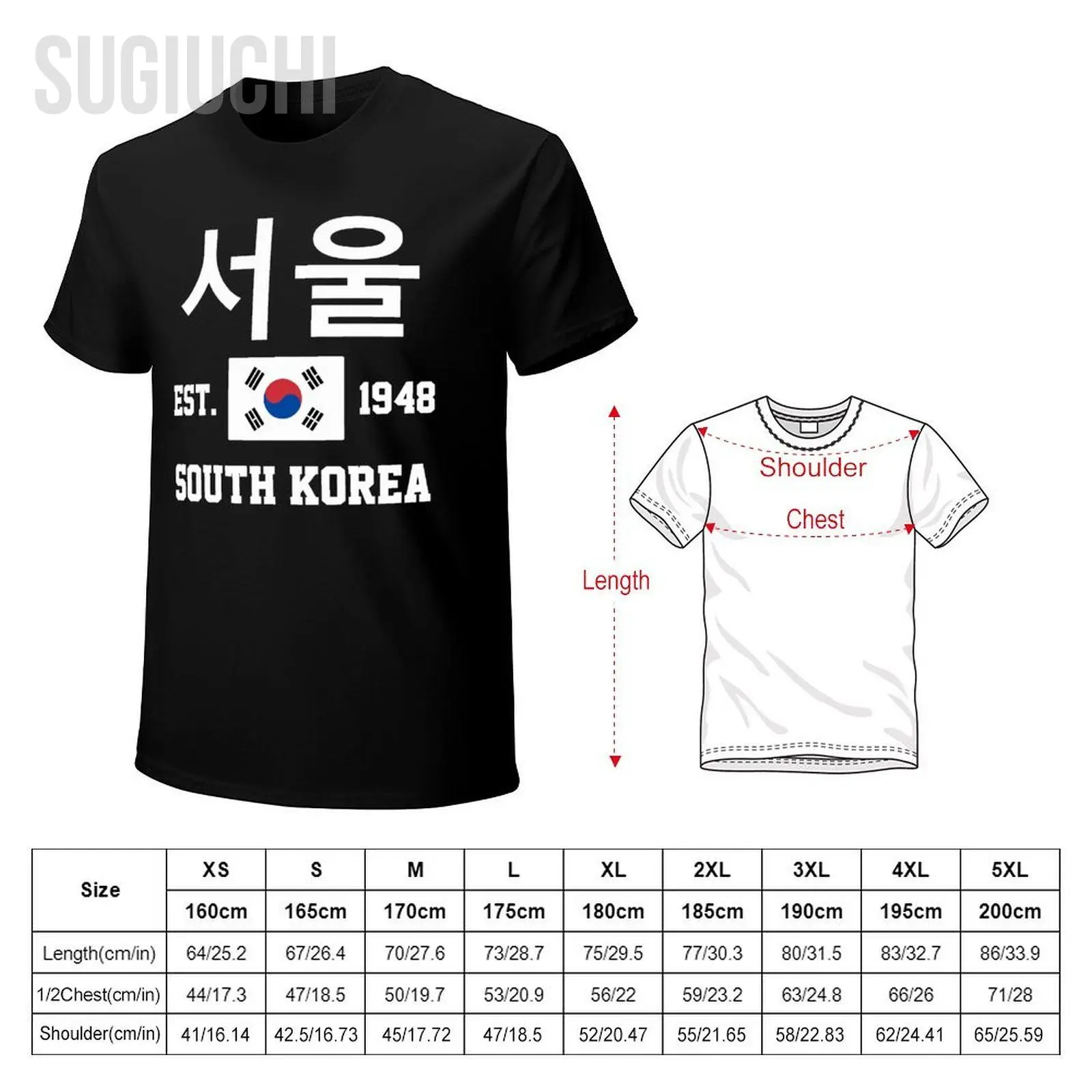 Flag of South Korea EST.1948 서울 Seoul Men Tshirt Tees T-Shirt O-neck T Shirts Women Boys Clothing 100% Cotton