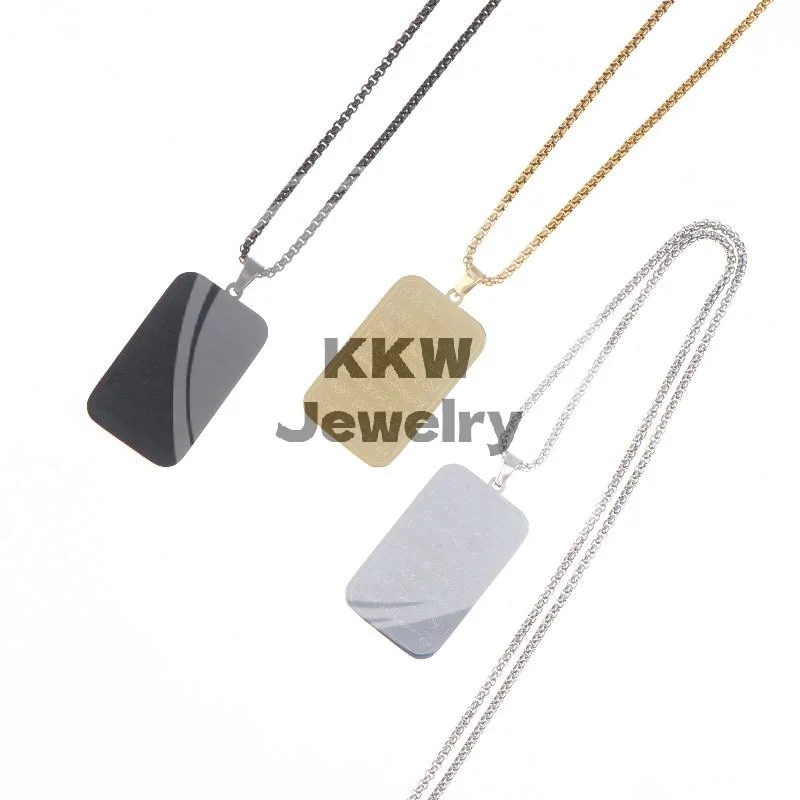 Religious Muslim Pendant Necklace For Women Men Stainless Steel Gold Silver Black Arabic Quran Medal Chain Jewelry