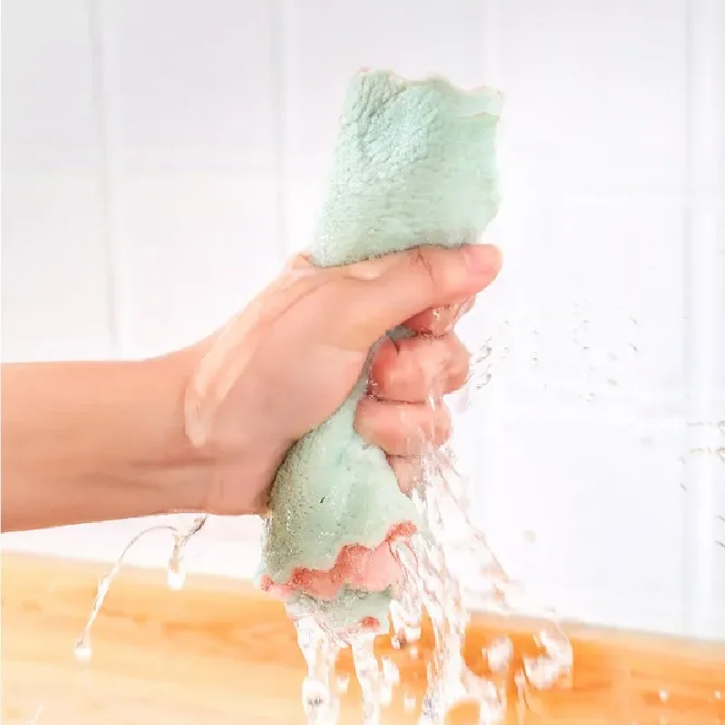 5 kitchen cleaning towels Absorbent thick cleaning cloth Wipe table Kitchen towels Microfiber cloth for dishes