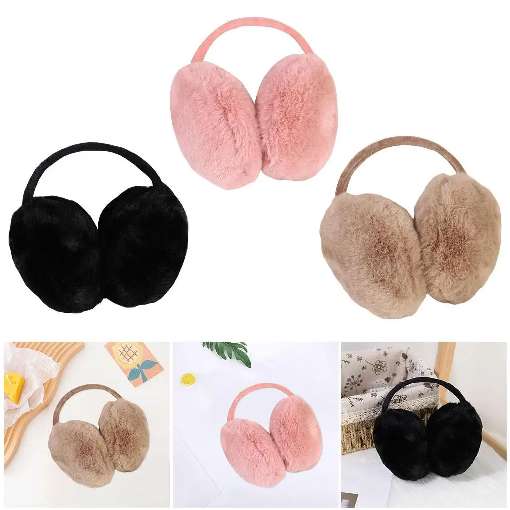 Soft Plush Ear Warmer Furry Ear Muffs Warmer Warm Earmuffs Headphone Weather Outdoor Cold Protection Ear-Muffs Ear Cover