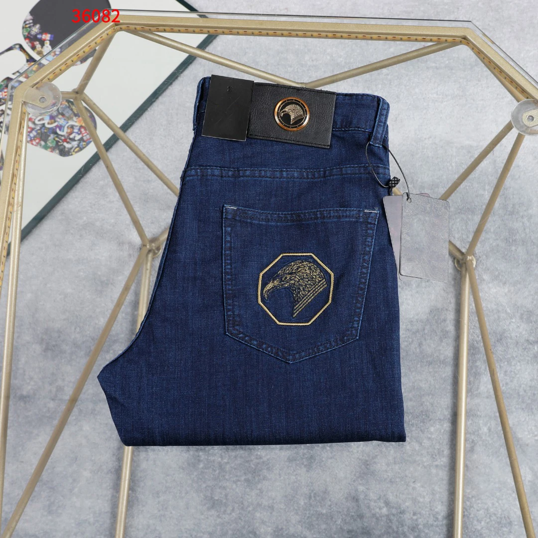 

OECHSLI Jeans Thin Cotton Men 2026 Spring Summer new embroidery comfortable straight outdoor quality Big size 30-42 long Pants