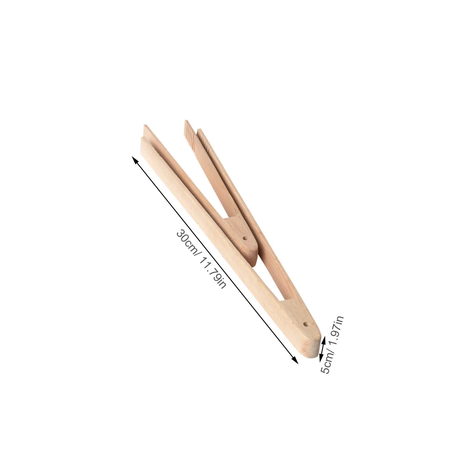 1Pcs Bamboo Toaster Tongs 30Cm Heat Resistant Kitchen Tongs for Toast Bagel Bacon Pancakes Grilling Baking Cooking Non Scratch