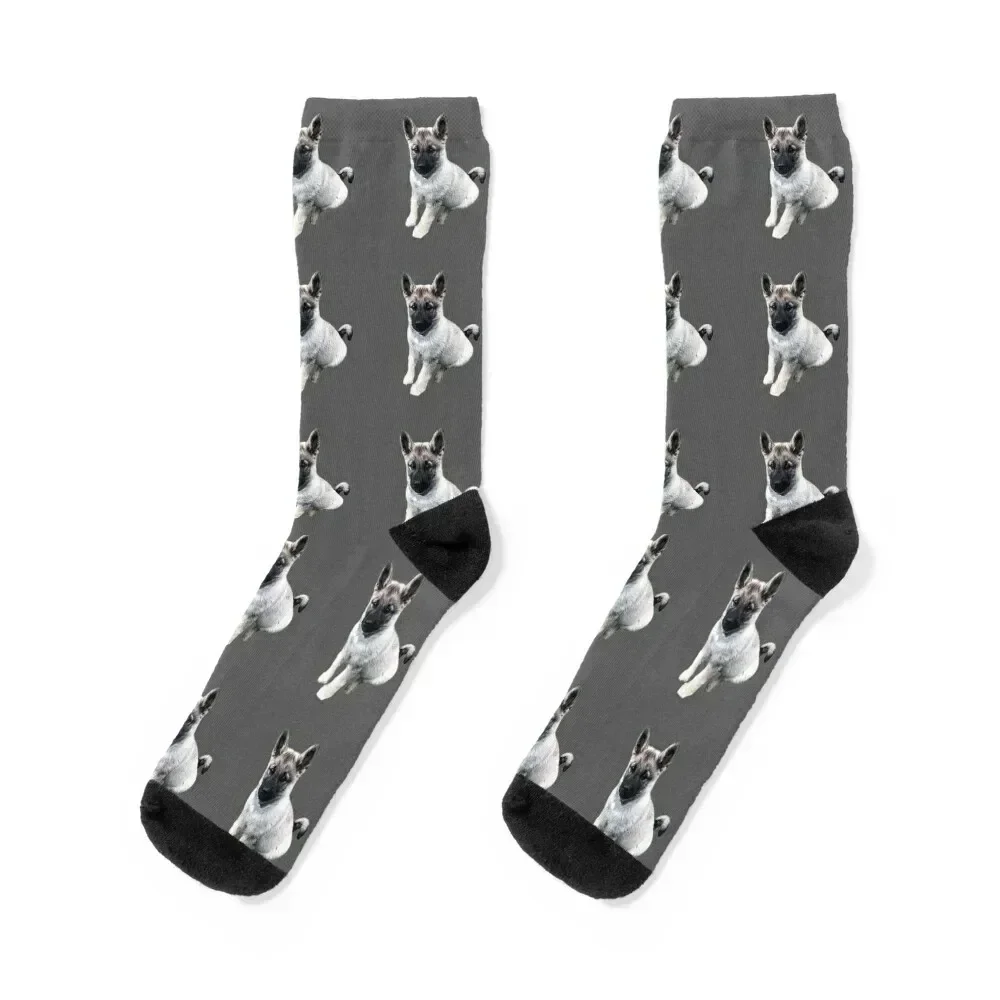 

Norwegian Elkhound Puppy Socks anti slip football new year cycling Socks Man Women's