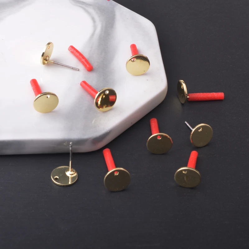 20 Stück 8mm Ohrstecker Mini 0,8cm Goldene Runde Ohrstifte Nadeln Ohrringe für DIY Schmuckherstellung – Detail 7
