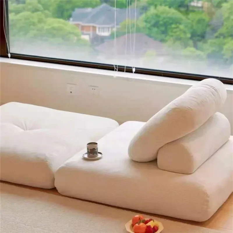 

Nordic square small apartment living room tofu block without armrests removable and washable corduroy bedroom tatami module sofa