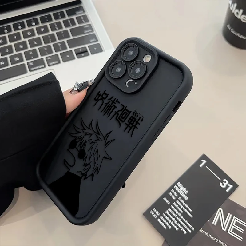 IPhone 15 için Jujutsu Kaisen Anime 14 13 12 11 Pro Max XS Max X XR 7 8 artı 6S sıvı göz merdiven telefon kılıfı