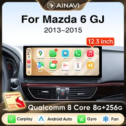 Ainavi 12.3 inch Car Radio For Mazda 6 GJ Series Atenza 2013 2014 2015 Wireless Carplay Android Auto 4G Car Multimedia Player