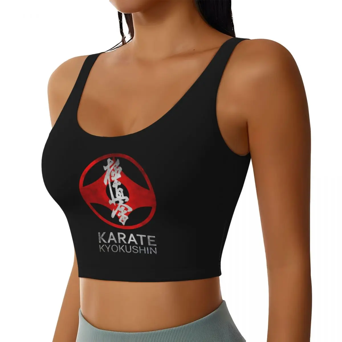 Custom Karate Kyokushin Sports Bra for Women Martial Arts High Impact Workout Yoga Crop Top