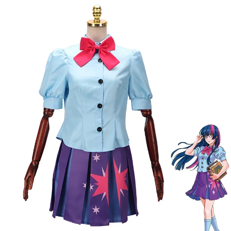 

FC6Anime Twilight Sparkle Unicorn Princess Cosplay Costume Adult Women Girls Skirt Suit Halloween Carnival Uniform Party Ou@FC8！