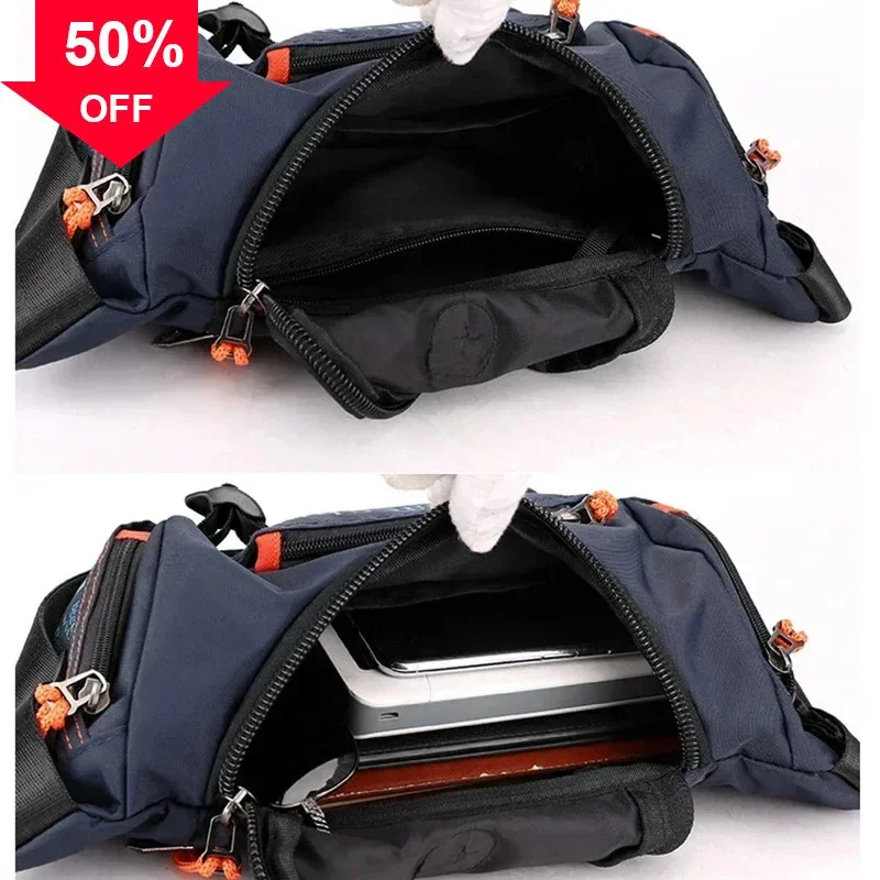 Waterproof Nylon Men Waist Pack Bum Sling Chest Bag Multi-purpose Travel Male Shoulder Messenger Hip Belt Fanny Bags