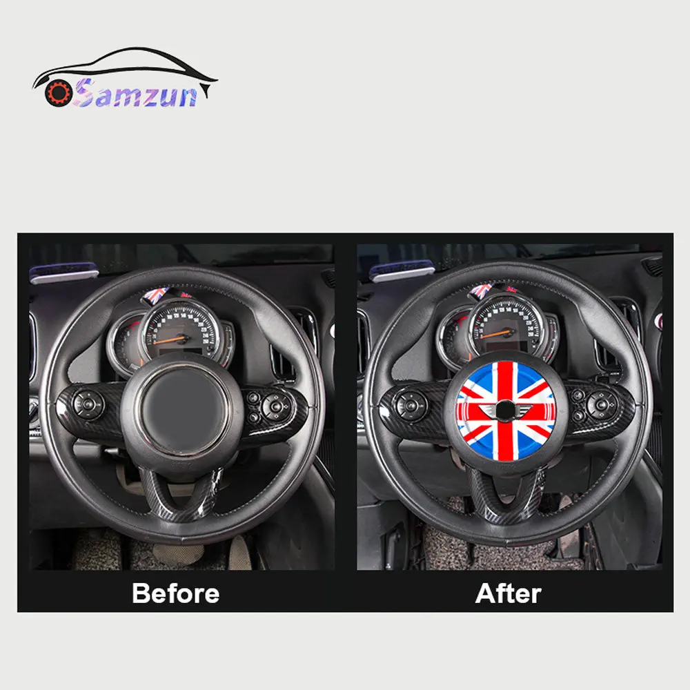 Panel de cubierta central para volante de coche, pegatina decorativa para MINI Cooper F55 F56 F57 Countryman F60 F54, accesorios interiores de coche