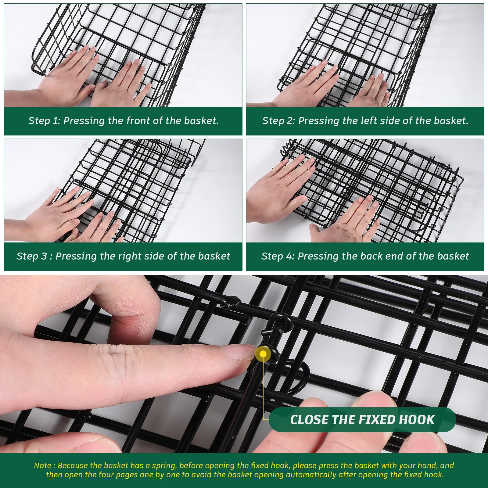 

1pc Folding Bike Durable Steel Wire Storage Basket for Bicycle Electric Vehicle Foldable Basket Books School Bags Cycling