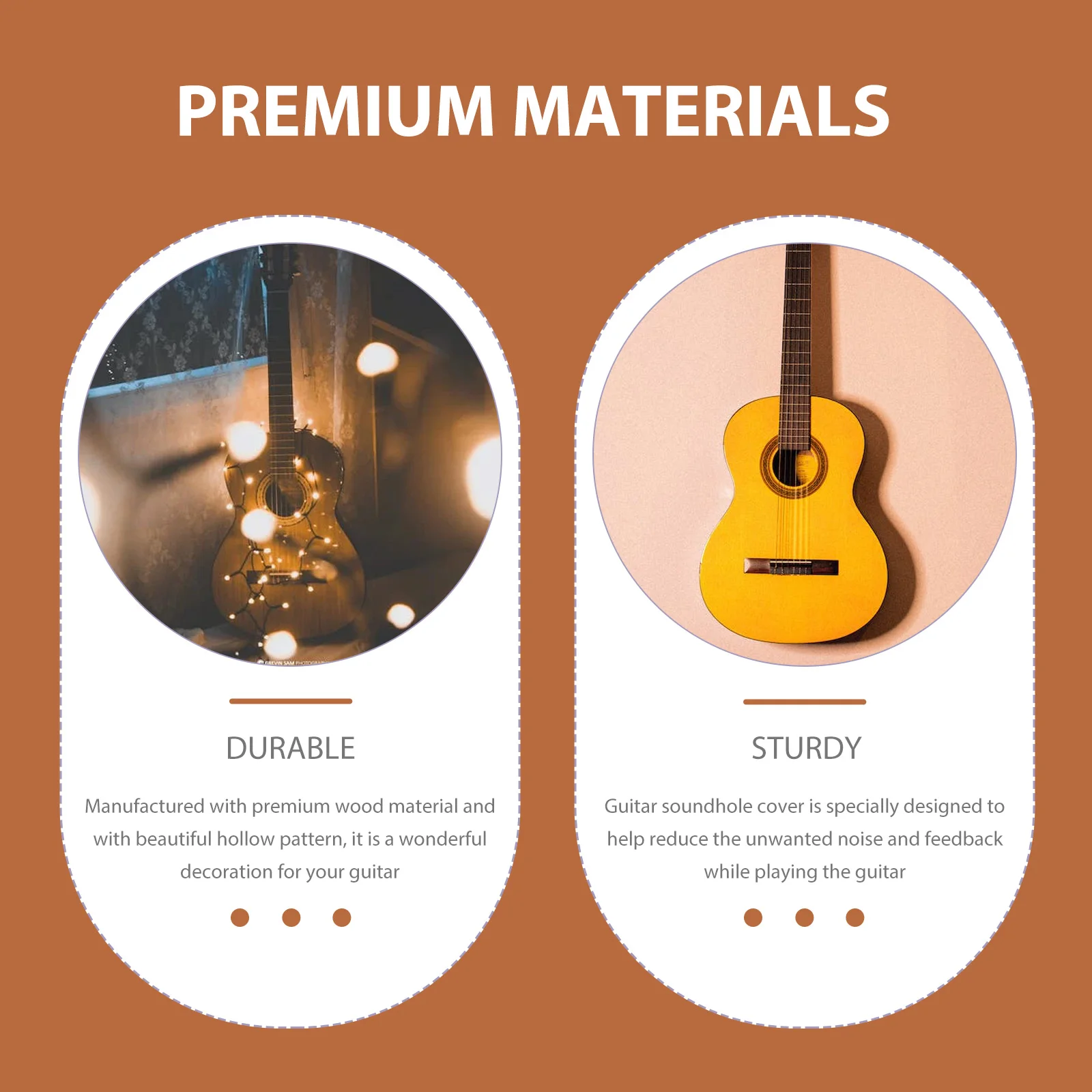 

Wooden Soundhole Cover For Hollow Design Noise Reduction Feedback Muter Resonator Parts Accessories Acoustic Electric Guitar