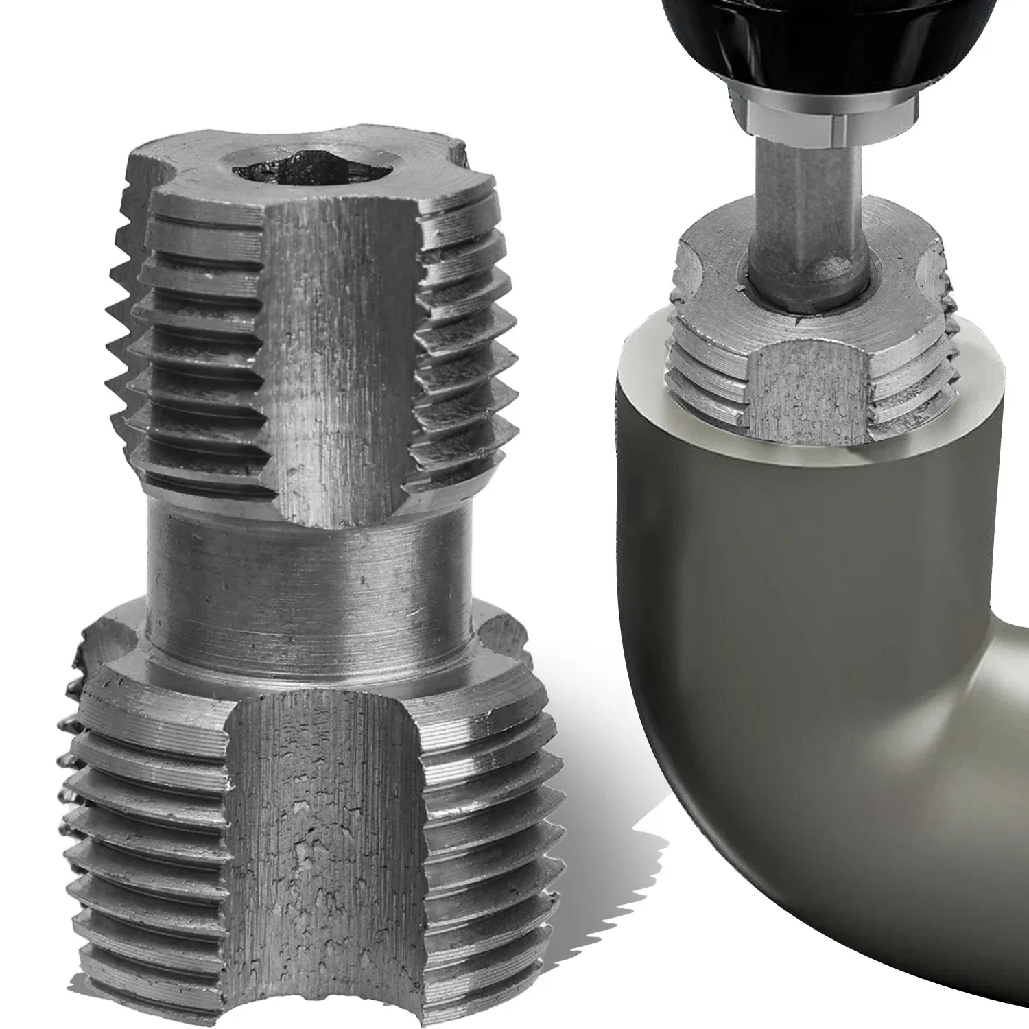 PVC Water Pipe Inner Hole Opener 4/6 Points Electric Drill Water Pipe Tapping Tools Internal Thread Maker Hand Plumbing Tools