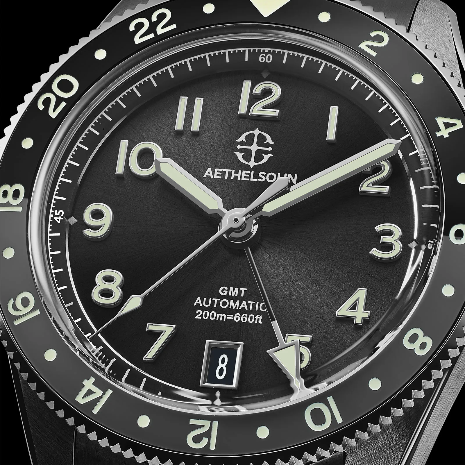 AETHELSOHN Horizon Shadow GMT Watch NH34 Movement Automatic Watches 200M Waterproof Super Luminous Luxury Sapphire Crystal Watch