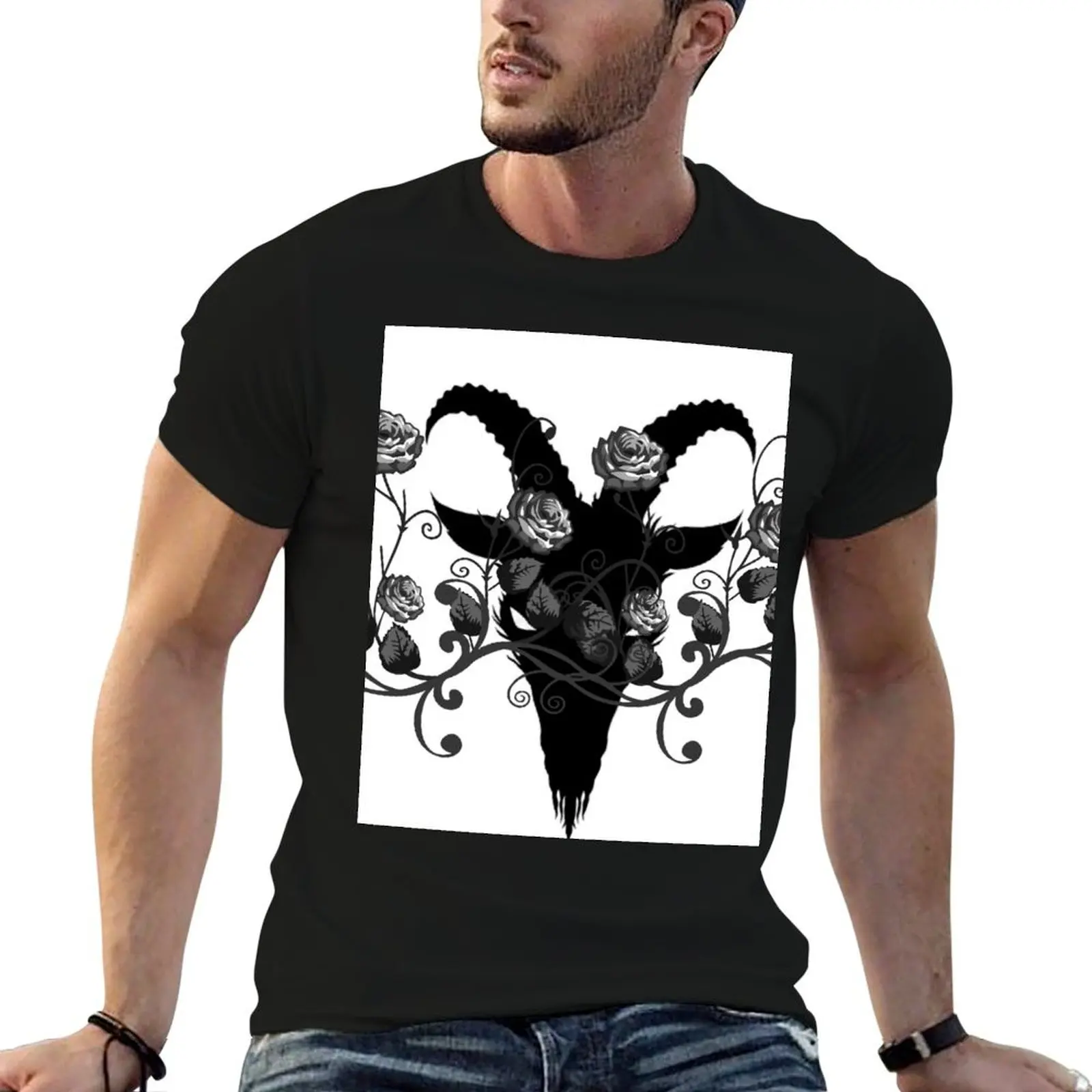 

Black Phillip T-Shirt fashion shirts Aesthetic clothing funny shirt cotton mens graphic t-shirts anime