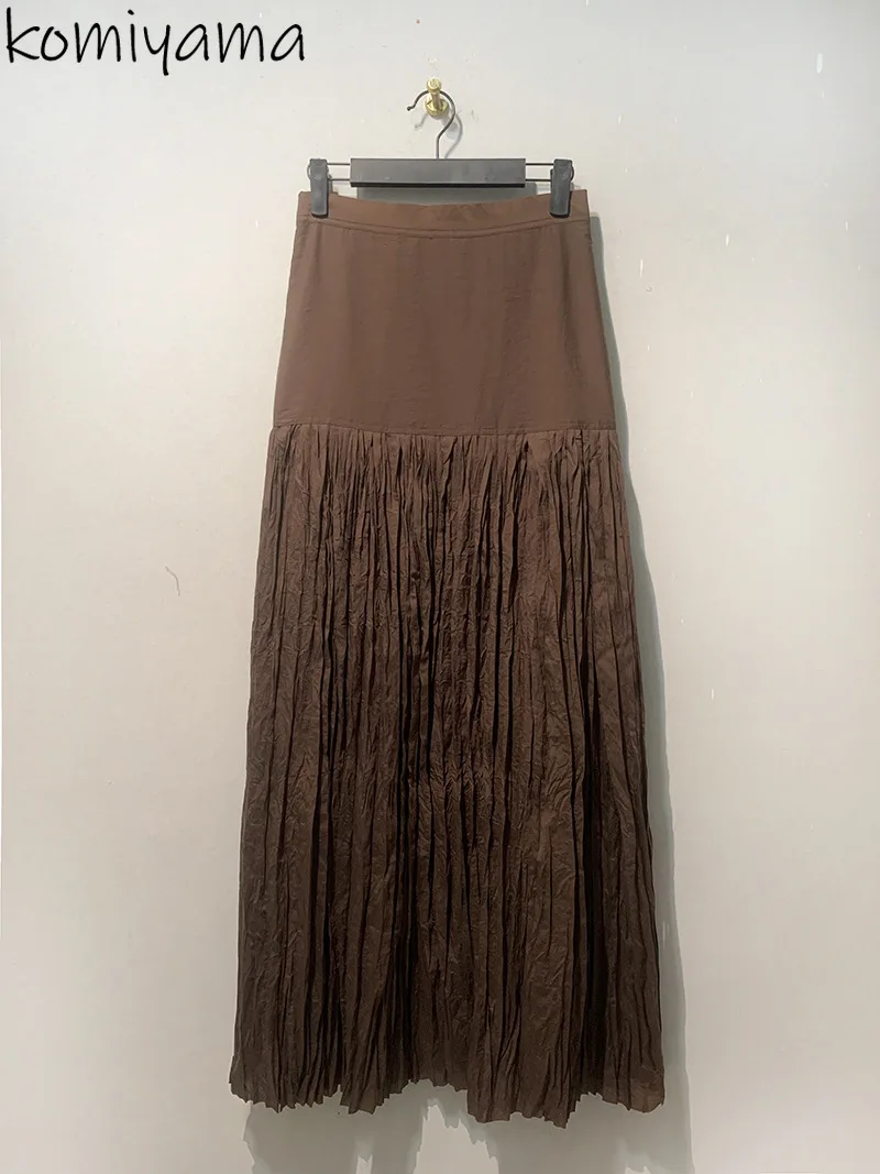 

Spring 2024 New Womens Faldas Mujer Japan Style Stretch Waist Pleated Skirt Vintage Comfortable Skirts Ruched Jupe Femme