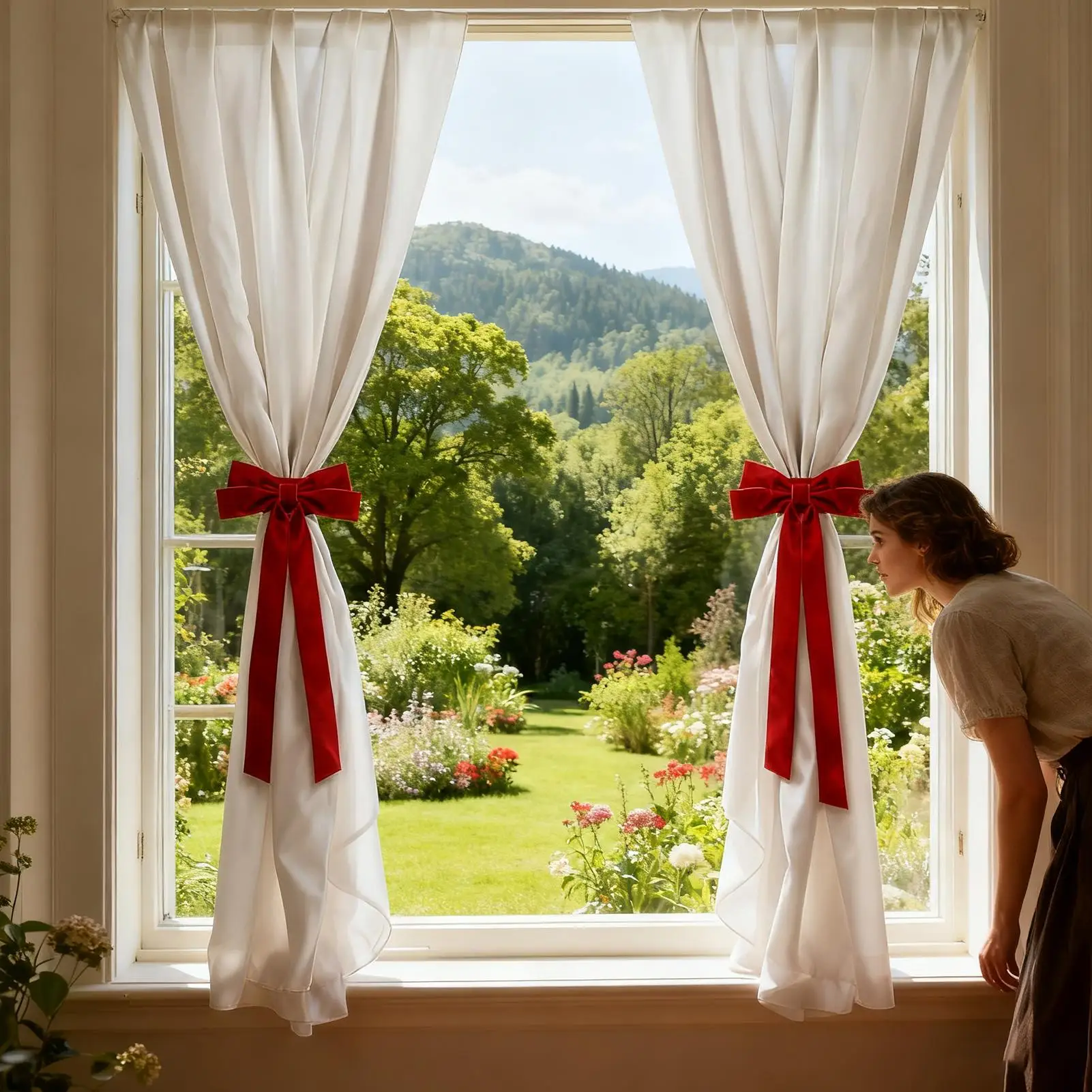 ثنى Tiebacks الأحمر الحديثة مطاطا زينة عيد الميلاد القوس الأحمر Holdbacks الستائر الزينة للاستحمام داخلي الحمام المطبخ #1