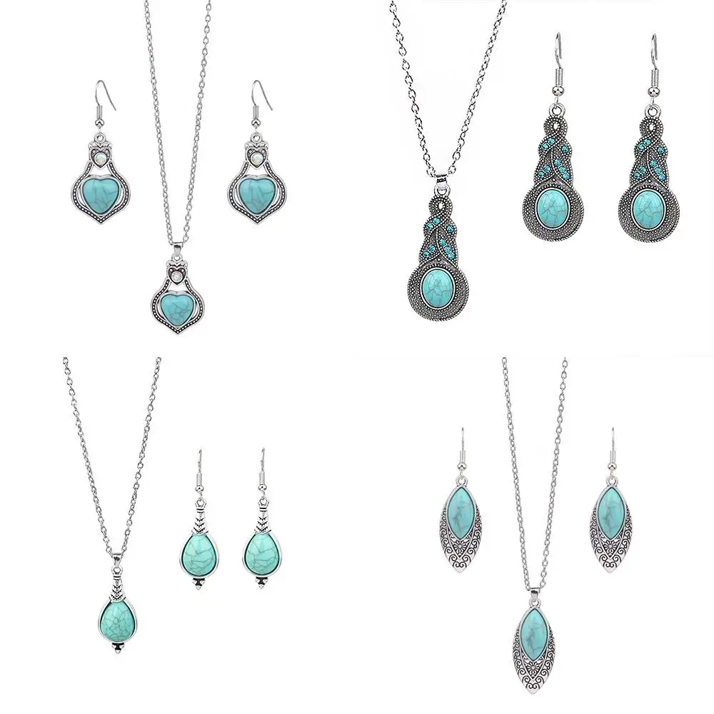 

Slimming een Turquoise Carved Earrings Women's Faion Jewelry Set Ele Nelace Included Special Cus Paaging