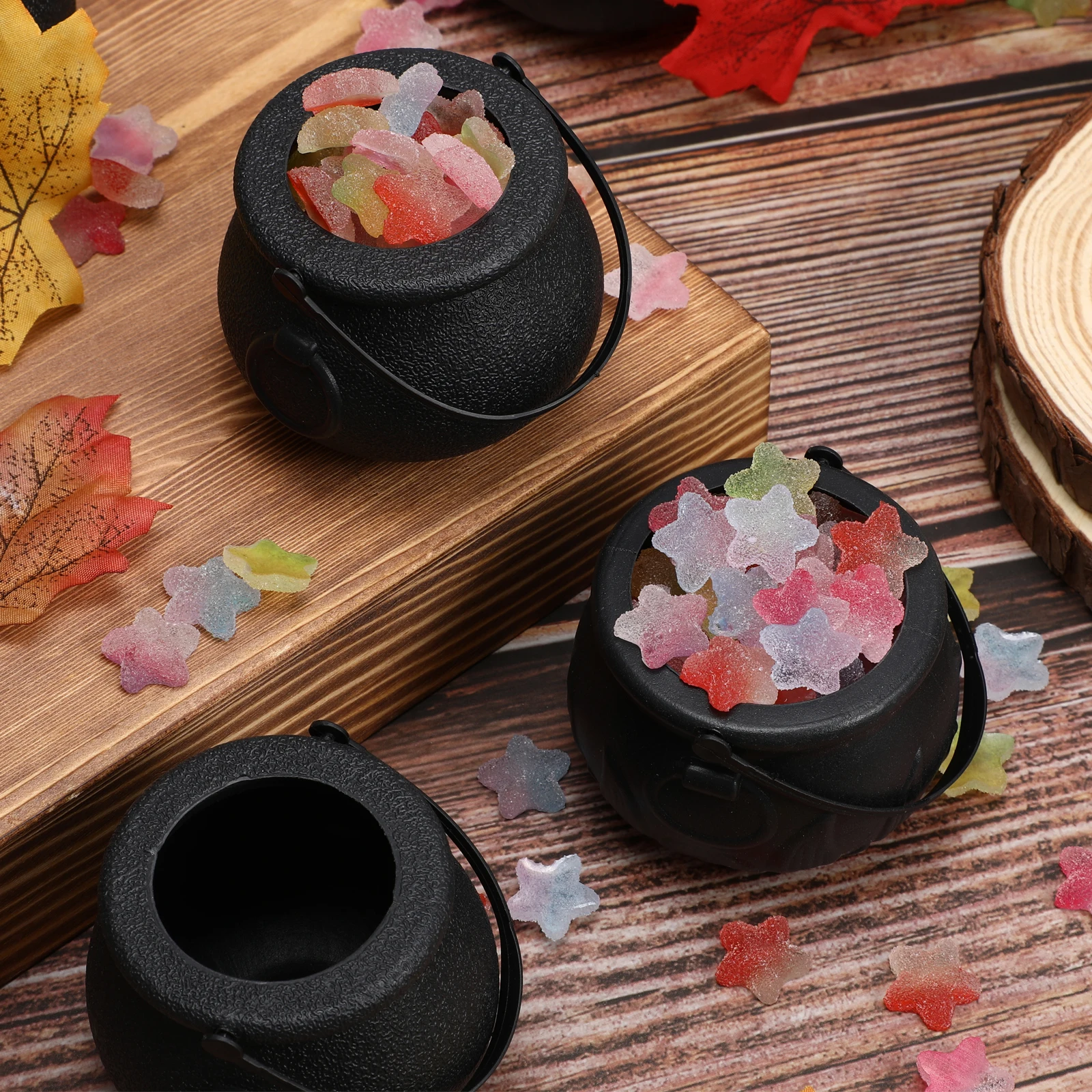 Seau à bonbons de sorcière d'halloween, 12 pièces, petite taille pour fête, cadeau pour enfants, Cosplay, décor de maison hantée, Pot à bonbons, sorcière