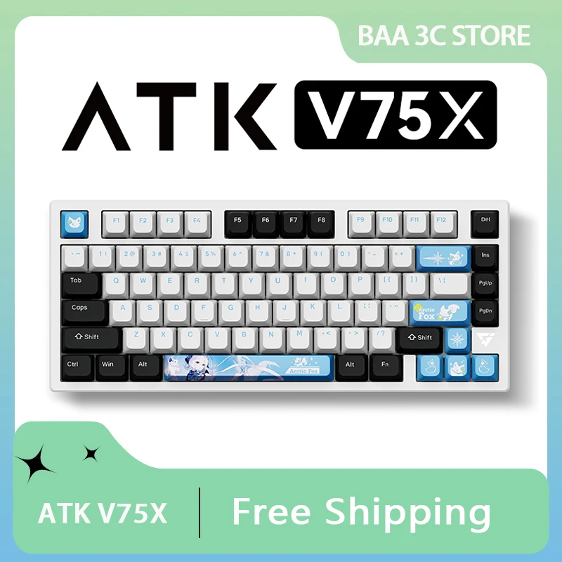 

ATK VXE V75X Mechanical Keyboard 3-Mode 2.4G Wireless Bluetooth 80Keys RGB Hot Swap Gasket 75% Layout Esports Gamer Keyboard