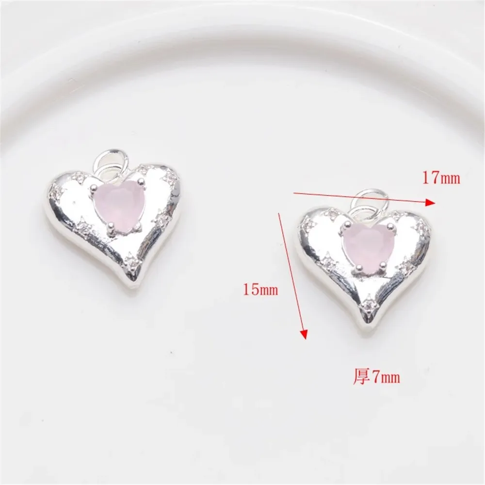 14K Gold Color Inlaid Zircon Pendants, Various Pendants, Wings, Love, Five-petal Bracelet, Necklace, DIY Jewelry Accessories image 5