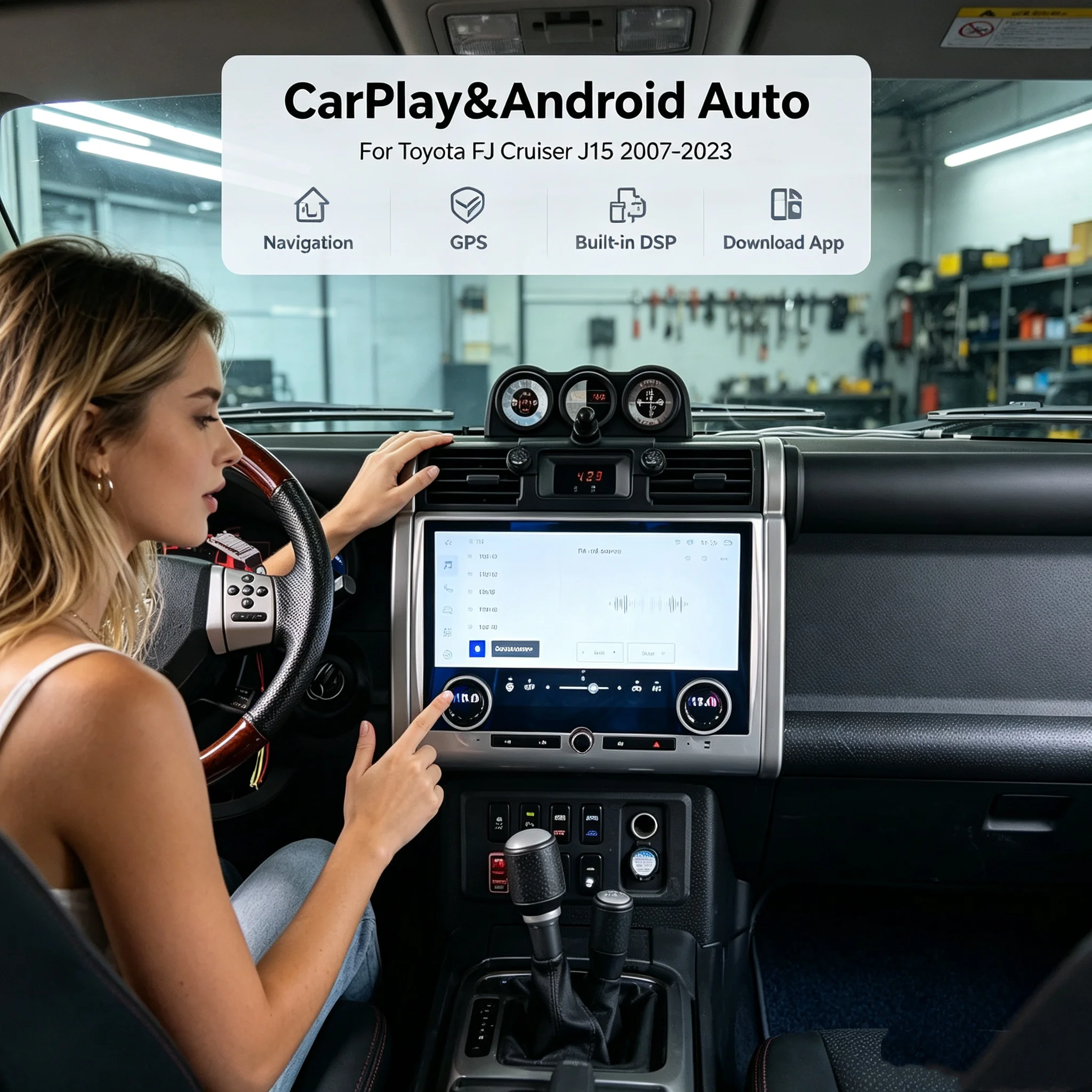 Android 13 Car Radio GPS Navi Auto Head Unit Multimedia Player Carplay For Toyota FJ Cruiser J15 2007 2008-2023 Air Condition