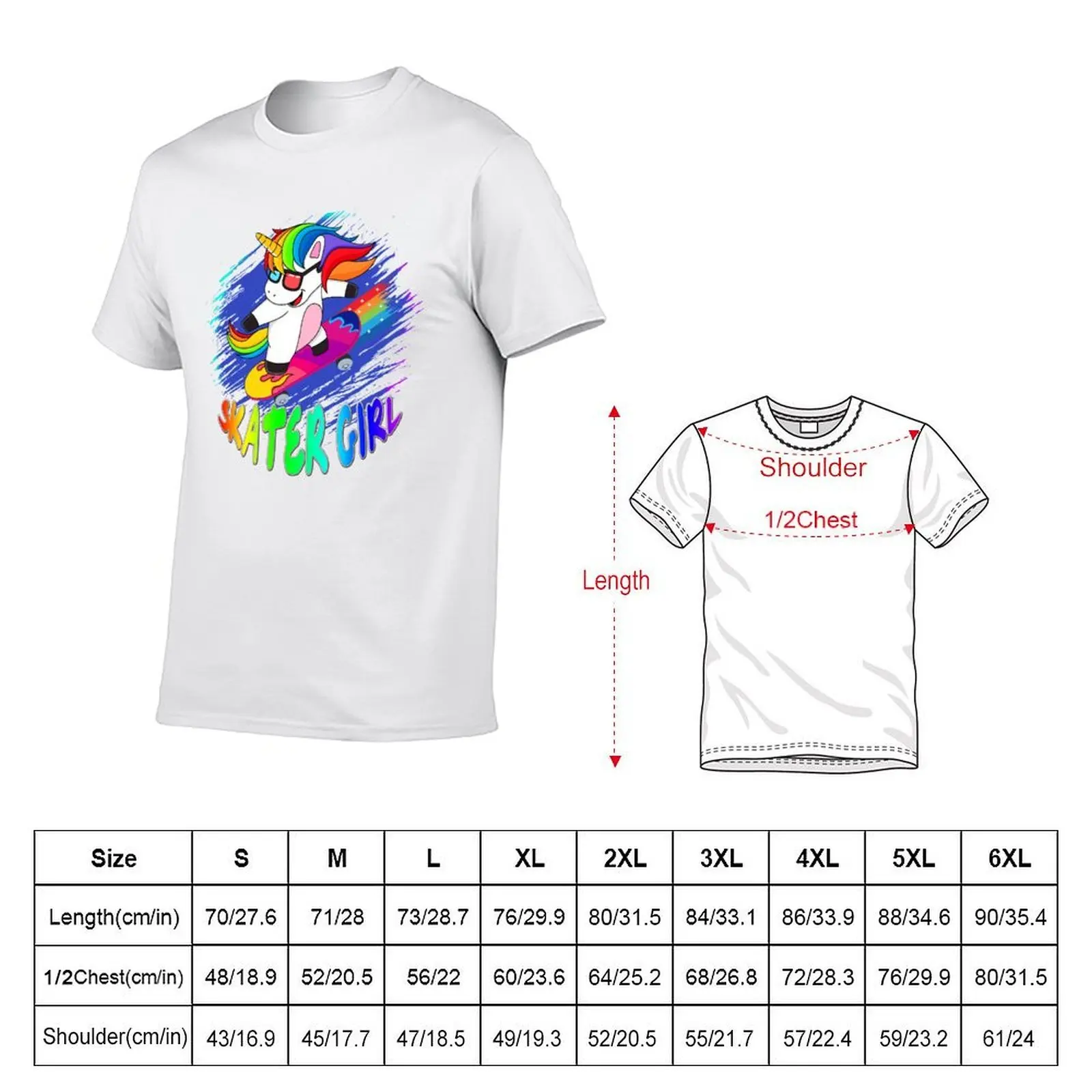 Funny Skateboarding Skater Girl Unicorn T-Shirt man t shirt summer t shirts for man pack white T-Shirt