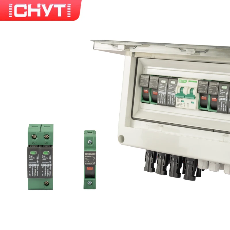 Imagem -03 - Chyt 4-em4-para Fora 600v 24way Proteção Solar contra Raios contra Surtos Ip65 Impermeável pv dc Combinador Caixa 2023 Novo Produto