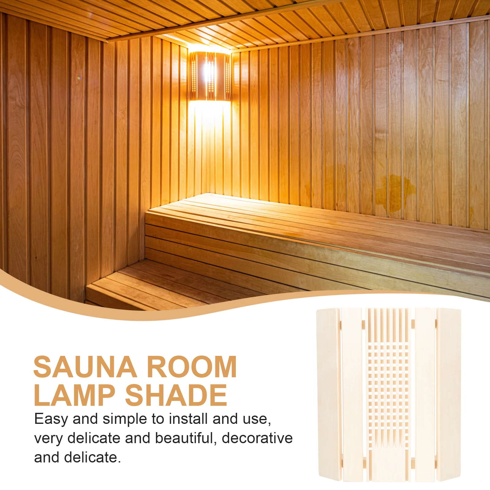 

Wooden Sauna Lamp Shade Steam Room Light Cover Practical Shell Explosion Proof Lampshade Home Lighting Accessory Decorative