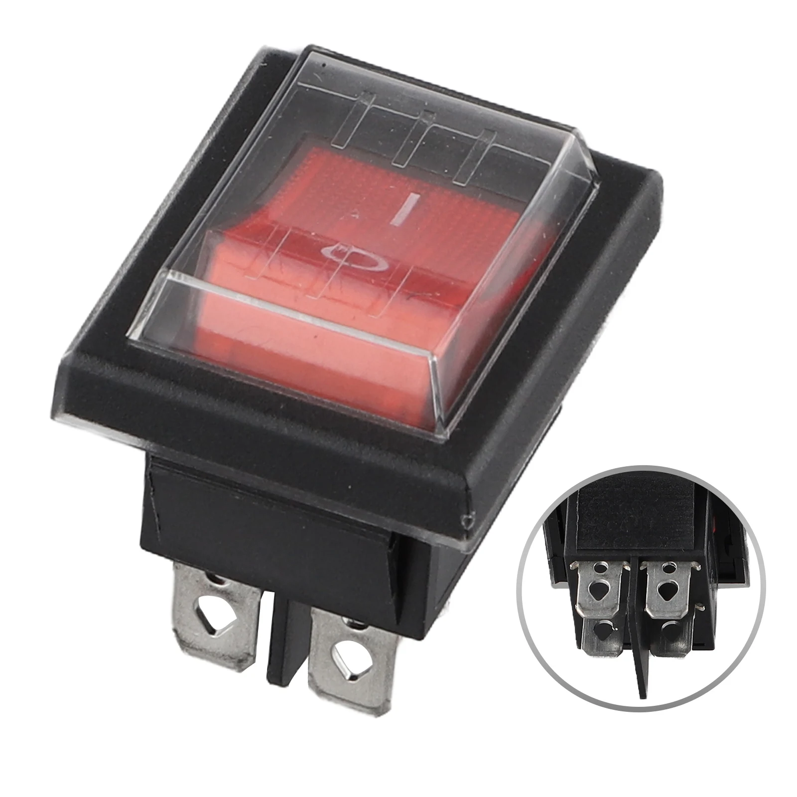 1pcs Rocker Switch With Waterproof Cover Device Switch 2 Poles (4 Pins) 16A 250  Rocker Switch Electrical Supplies