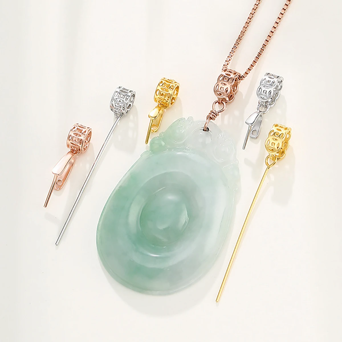 2 قطعة 925 فضة قلادة قرصة الكفالات موصلات قلادة سحر المشابك ل عقد دي اي واي صنع المجوهرات الحرف اليدوية