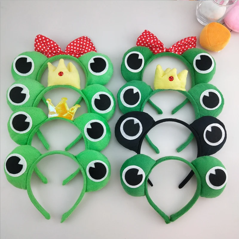 

Adults Kids Plush Animal Green Frog Ears Headband Gift Hairband Birthday Party Cosplay Costume Christmas Halloween