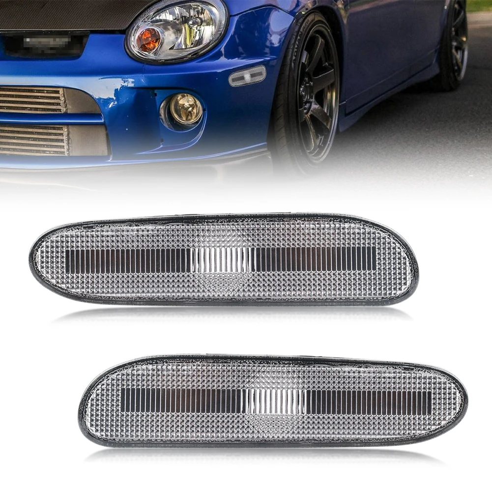 2Pcs Front Corner Parking Side Marker Turn Signal Light Housings For 2000-2005 Dodge  Neon No Bulb/Socket  Included