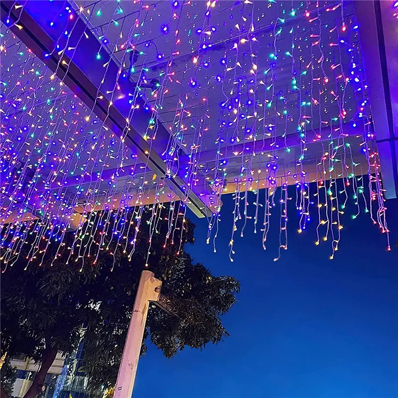 5M LED Curtain Icicle String Lights - Outdoor Christmas Garland - Decorative Holiday Lights for Garden, Street, Mall, Eaves