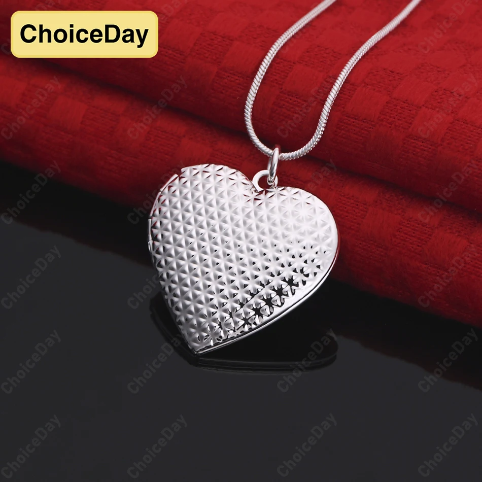 

ChoiceDay Fashion 925 Sterling Silver Beautiful Heart Pendant Necklace Women Wedding Accessories Gift