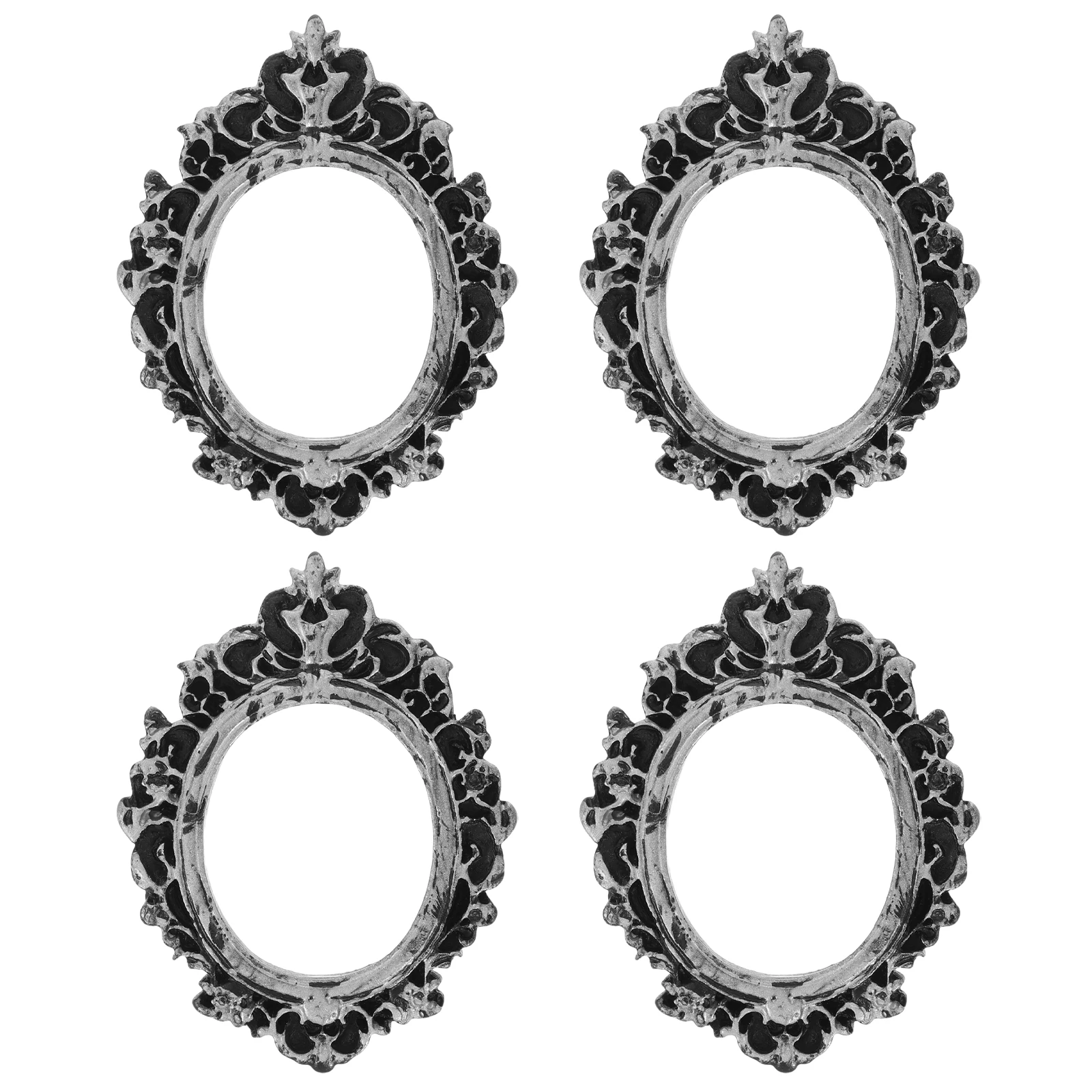 

4pcs Mini Picture Frames Vintage Resin Decorative Photo Household Display Ornament Lightweight Small Frames For Photos Family