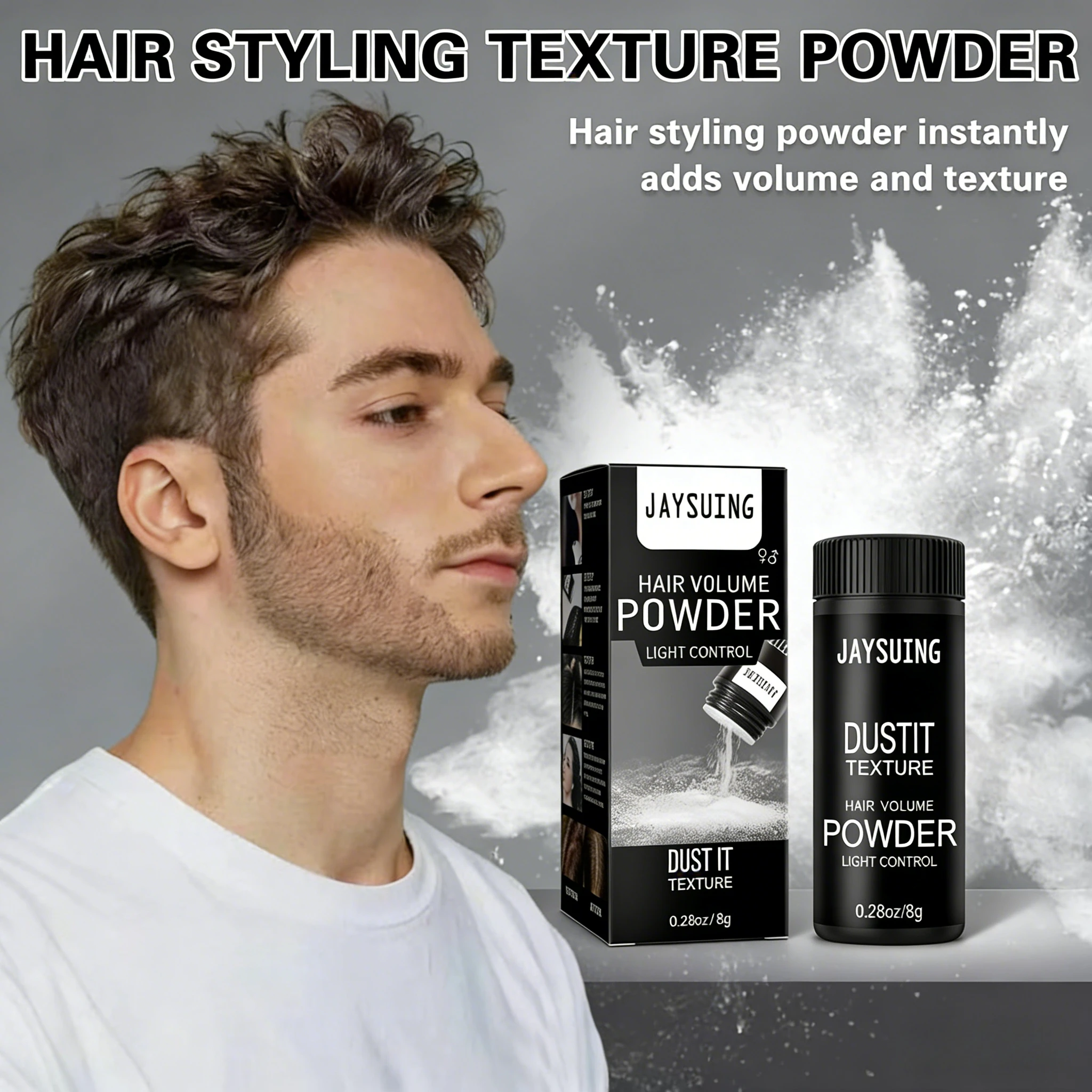 Polvo para peinar el cabello, polvo voluminizador y texturizante, acabado mate, aspecto Natural, textura matificante del cabello en polvo, sujeción durante todo el día