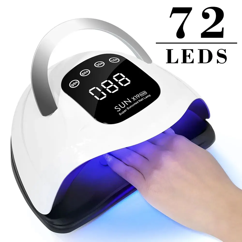 โคมไฟเล็บ72LED ยูวี320W เครื่องเป่าแห้งด้วยแสงไฟเล็บพลังสูงรักษาเร็วเจลเครื่องอบเล็บแบบมืออาชีพเครื่องมืออบแห้งด้วยยูวีเจล