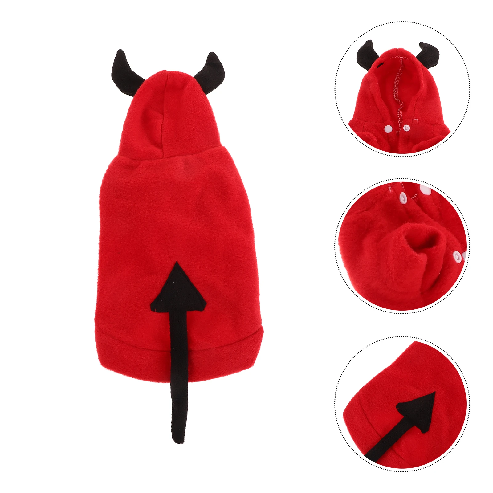 

1Pcs Halloween Pet Clothes Devil Pattern Easy on Off Dog Costume Winter Coat for Carnival Photo Taking Pet Clothes