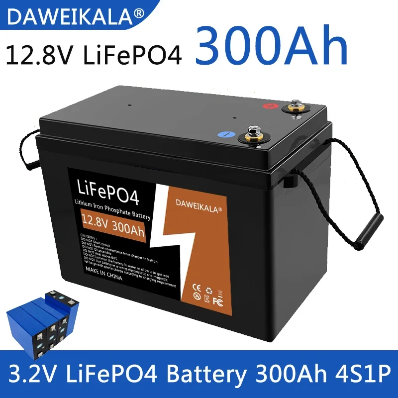 

12 В LiFePO4 аккумулятор 200 Ач 300 Ач встроенный BMS литий-железо-фосфатный аккумулятор 6000 циклов для кемперов на колесах, гольф-каров на солнечной батарее