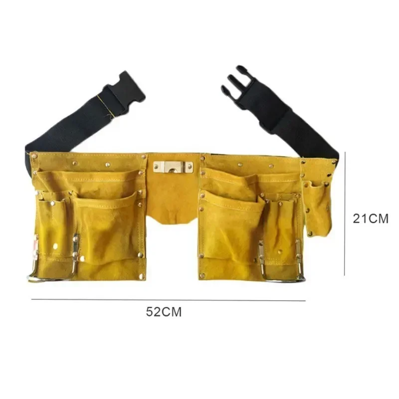 

Pouch Bag Cowhide Bag Tool Leather Portable Tools Toolkit Waist Belt Construction Belt Release Storage Carpenter Buckle Quick