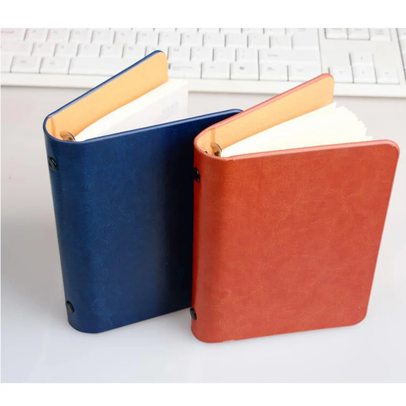 PU Mini A7 Notebook Cover Memo Pad Pocket Rings Planner Spiral Binder Loose Leaf Diary Travelers Notebooks and Journals Notebook